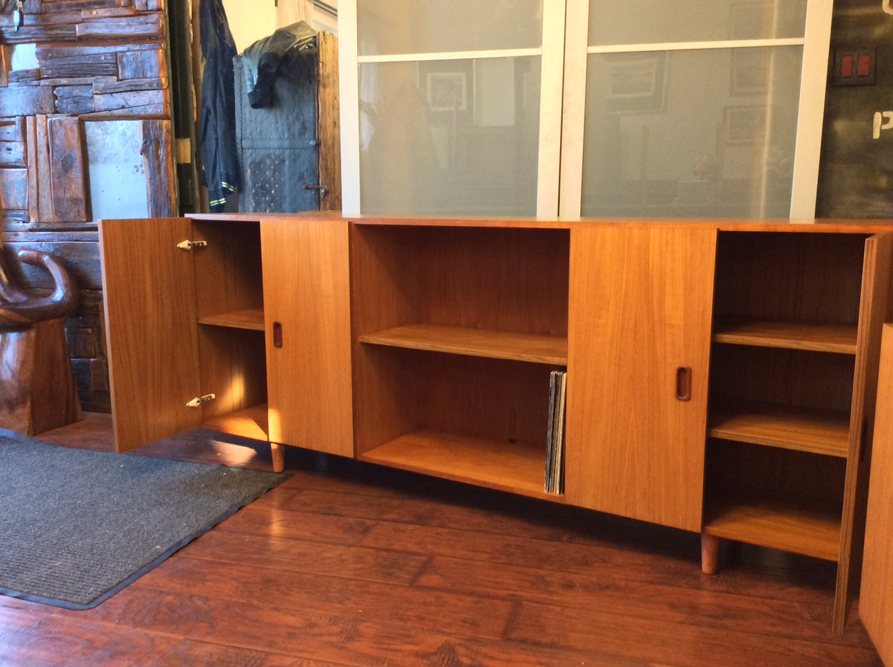 Danish Mid Century Modern Teak Display Sideboard Credenza Media Console Bookcase Long - Mid Century Modern Toronto