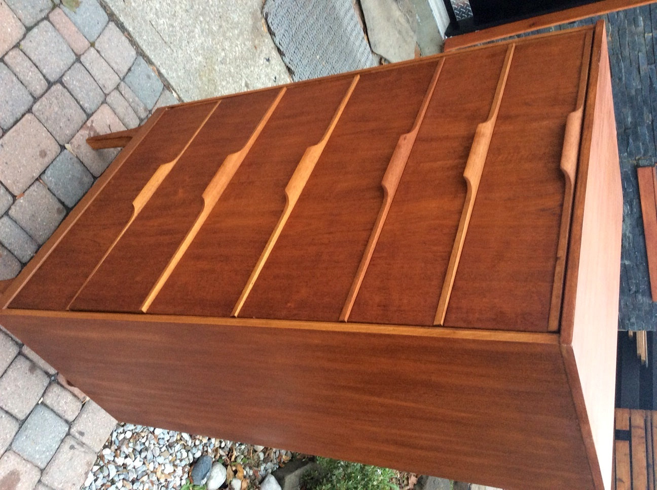 REFINISHED Mid Century Modern Teak Tallboy Dresser 6 Drawers Chest by Austinsuite - Mid Century Modern Toronto