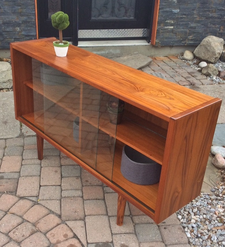 Mid Century Modern Teak Buffet TV Console Display RESTORED Low Narrow - Mid Century Modern Toronto