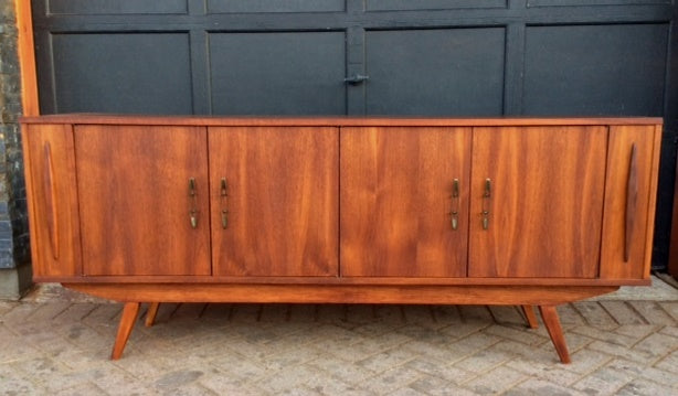 REFINISHED MCM Teak or Mahogany Bar Credenza TV Media Console 6 ft - Mid Century Modern Toronto