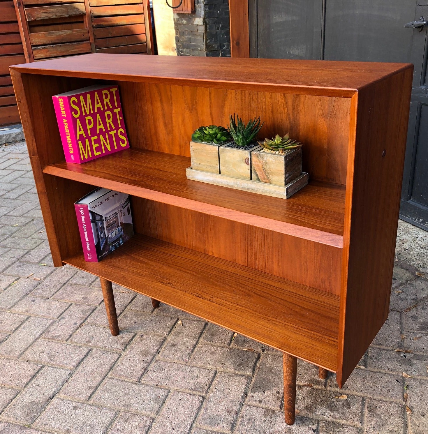 REFINISHED Danish MCM  Teak Display Bookcase Small 39.5" - Mid Century Modern Toronto