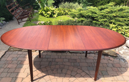 REFINISHED MCM Teak Table Oval Extendable w 1 Leaf 63"-83" - Mid Century Modern Toronto