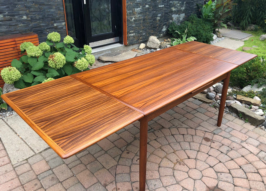 REFINISHED Danish MCM Teak Draw Leaf Table 55"-97" perfect - Mid Century Modern Toronto