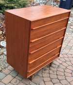 Mid Century Modern Teak Tallboy Dresser 5 Drawers RESTORED - Mid Century Modern Toronto 4