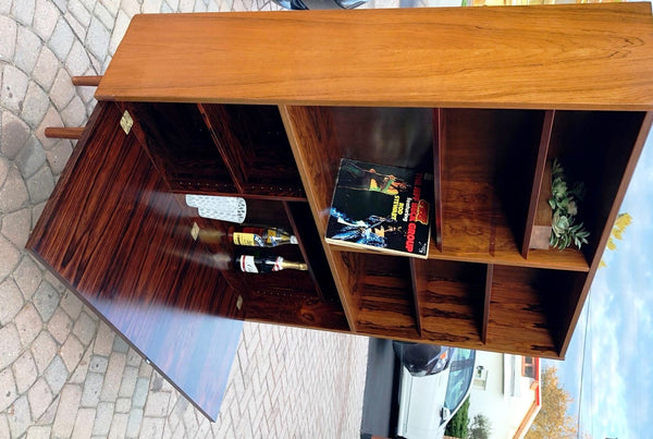 Restored Danish Modern Rosewood Bookcase Display Bar by Poul Hundevad, 54" x 12" x H 63" - Mid Century Modern Toronto