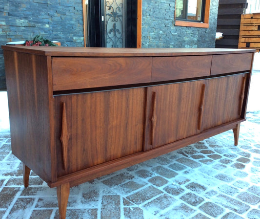 Mid Century Modern Walnut Sideboard TV Media Console REFINISHED - Mid Century Modern Toronto