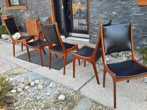 5 Mid Century Modern Teak Chairs, high-back, $75 each - Mid Century Modern Toronto
