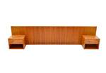 TEAK HEADBOARD WITH 2 FLOATING NIGHT STANDS for QUEEN BED L 94.5
