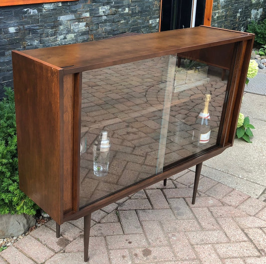 Dark Walnut MCM Display Bookcase 48" - Mid Century Modern Toronto