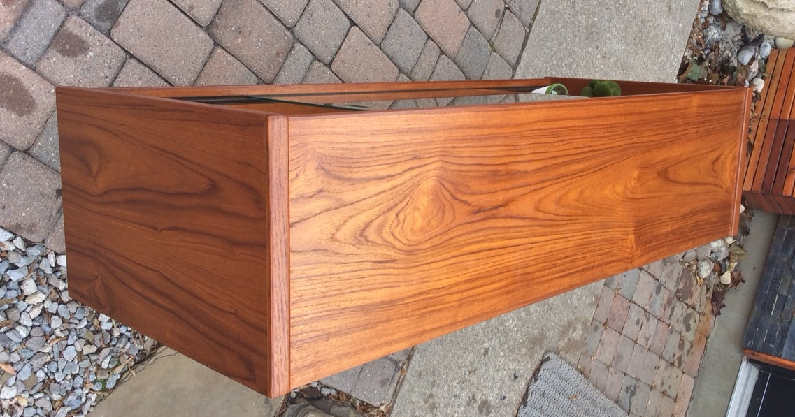 Mid Century Modern Teak Buffet TV Console Display RESTORED Low Narrow - Mid Century Modern Toronto