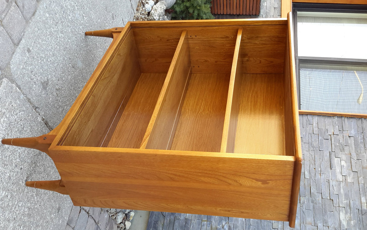 Mid Century Modern Solid Ash Display China Bookcase RESTORED 38