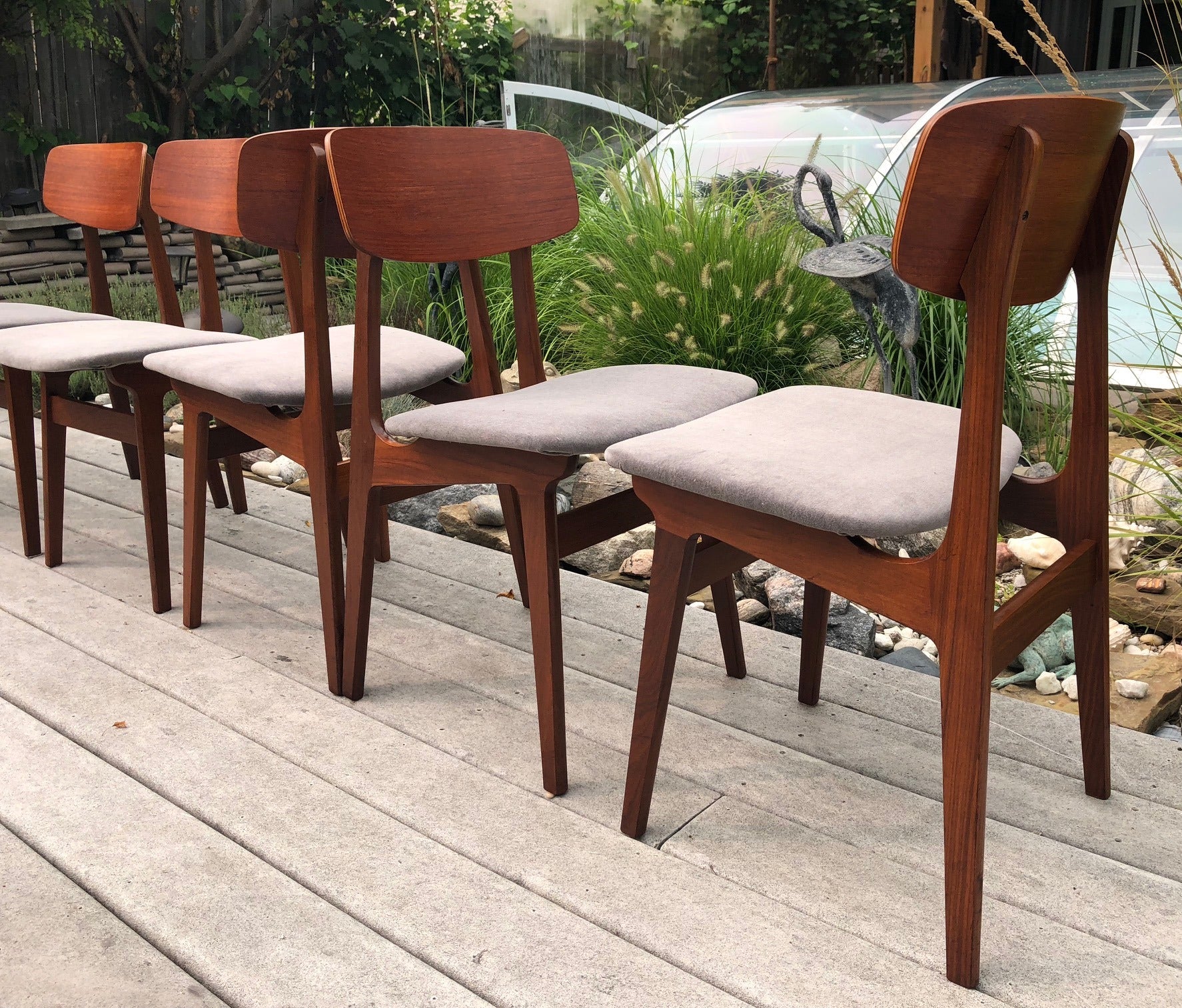 6 Gustav Bahus MCM Teak Chairs REFINISHED REUPHOLSTERED like New, each $249 - Mid Century Modern Toronto