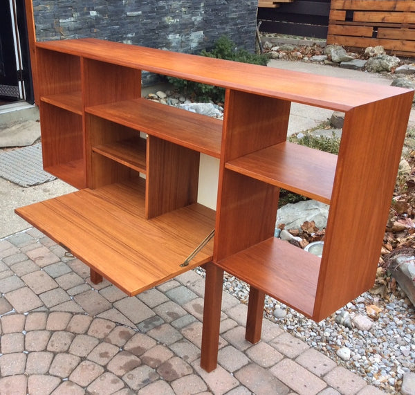 Mid Century Modern Teak Media Console Bar RESTORED - Mid Century Modern Toronto