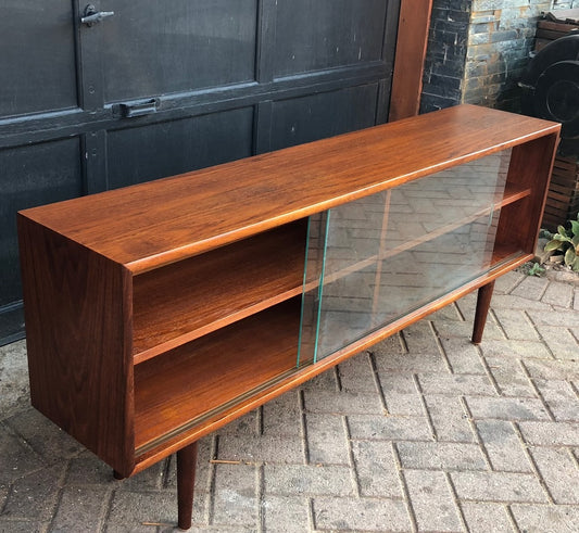 REFINISHED MCM Teak Display TV Console 60" Low and Narrow - Mid Century Modern Toronto