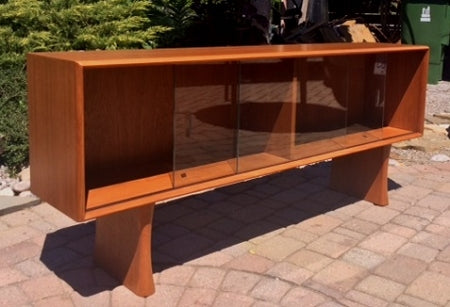 Danish MCM Teak Narrow Display TV Console Bookcase 60" - Mid Century Modern Toronto