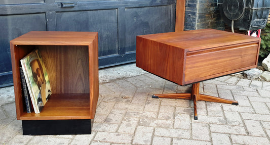 Rare Mid Century Modern Walnut Media TV Stand Set REFINISHED - Mid Century Modern Toronto