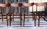 Set of 4 Danish Mid Century Modern Solid Teak Dining Chairs REUPHOLSTERED - Mid Century Modern Toronto 7