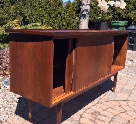 REFINISHED Walnut MCM Sideboard Media Console 63