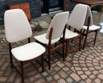 6 MCM Gustav Bahus Teak shield back dining chairs REFINISHED REUPHOLSTERED $250 each - Mid Century Modern Toronto 4