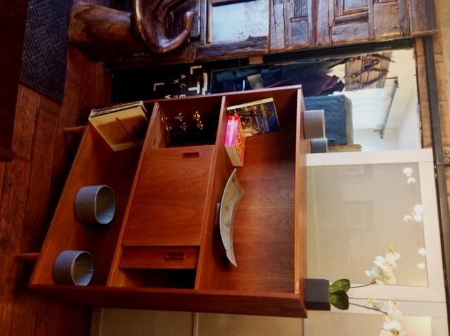 Danish MCM Display China Bookcase Bar REFINISHED 42