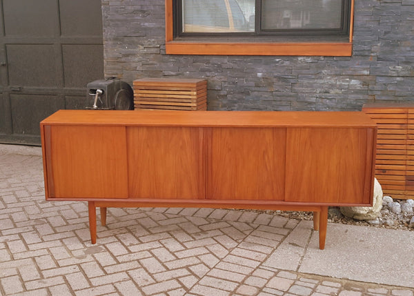 Danish Mid-Century Modern Teak  Credenza REFINISHED 77” - Mid Century Modern Toronto