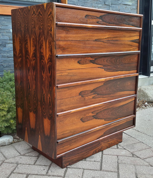 Danish MCM Rosewood Dresser Tallboy 5 Drawers RESTORED 32" - Mid Century Modern Toronto