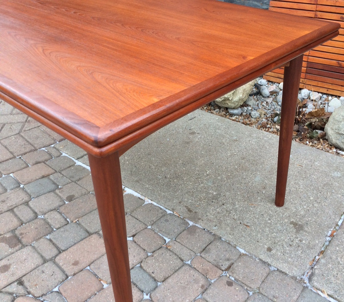 Danish Mid Century Modern Teak Dining Table with 2 hidden leaves - Mid Century Modern Toronto
