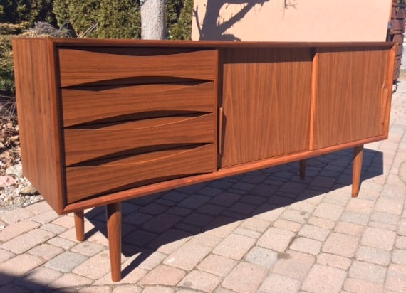 ON HOLD for Steve L.--Danish MCM Teak Sideboard TV Console 63" - Mid Century Modern Toronto