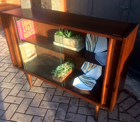 RESTORED Walnut MCM Bookcase Display 48