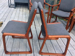 6 MCM Teak Chairs (2 arm, 4 side) Sleigh Base, REUPHOLSTERED, grey $199 each on Super Sale - Mid Century Modern Toronto 5