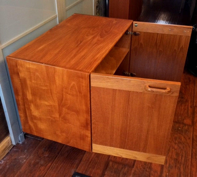 REFINISHED Danish MCM Cabinet China Linen Media 32" x H 73.25" (2 parts) - Mid Century Modern Toronto