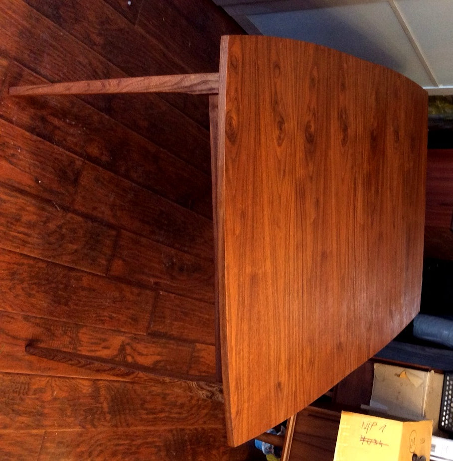 Mid Century Modern Walnut Dining Table Extendable w 1 leaf REFINISHED - Mid Century Modern Toronto
