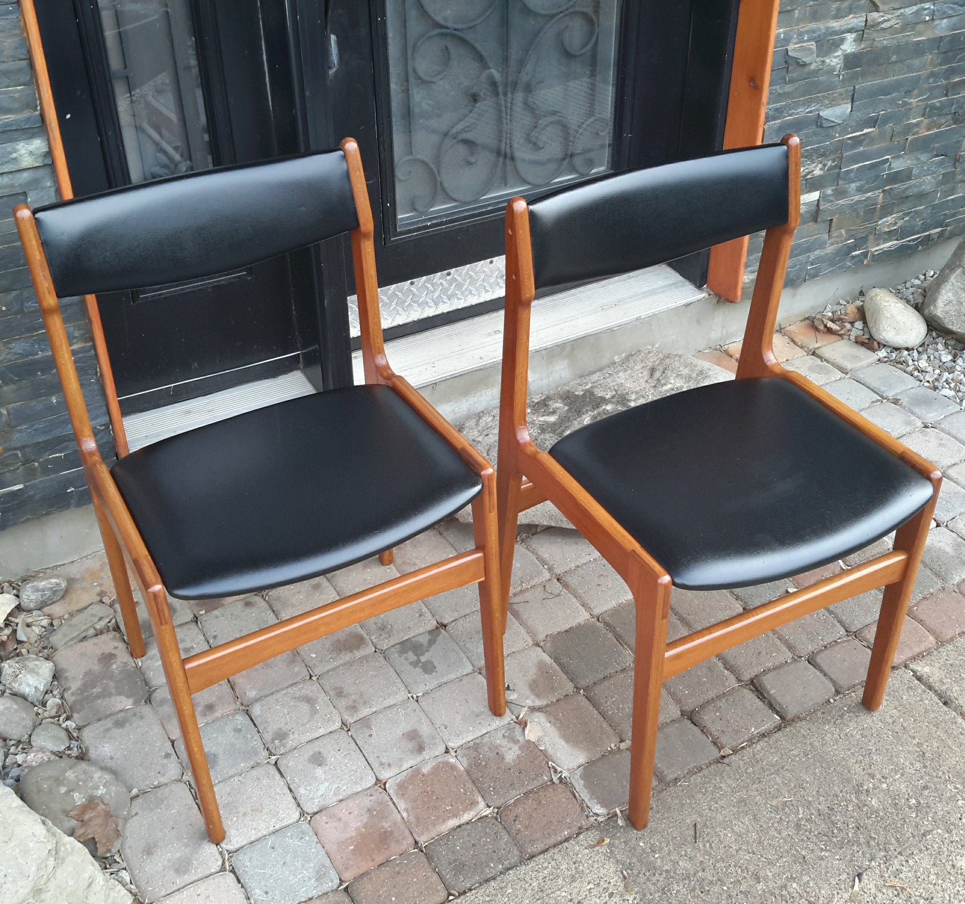 2 Restored MCM Solid Teak Dining Chairs by Erik Buch, each $175 - Mid Century Modern Toronto