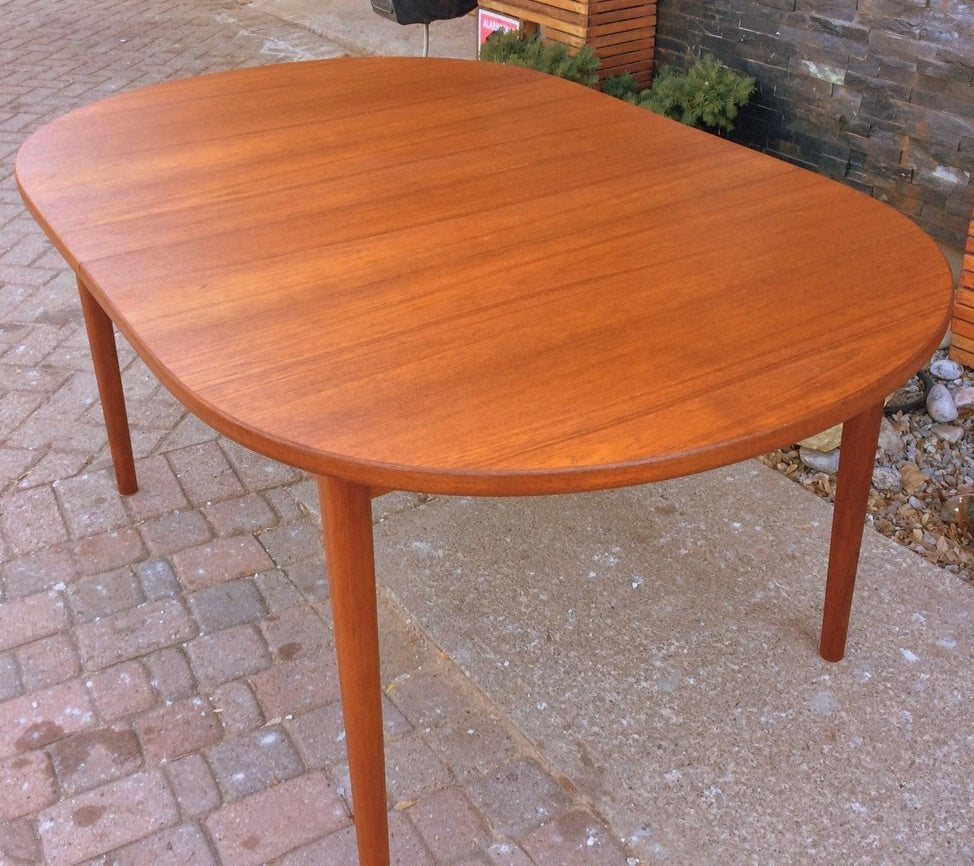 MCM Oval Teak Table Extendable REFINISHED by TROEDS 61