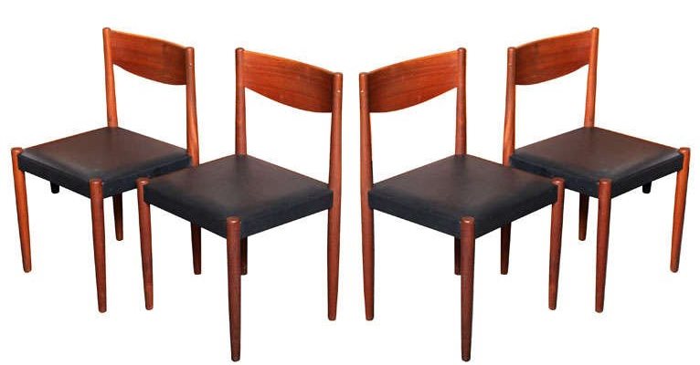 4 Poul Volther for Frem Rojle Mid Century Modern Teak Chairs REFINISHED REUPHOLSTERED - Mid Century Modern Toronto