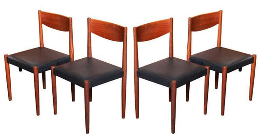 4 Poul Volther for Frem Rojle Mid Century Modern Teak Chairs REFINISHED REUPHOLSTERED - Mid Century Modern Toronto