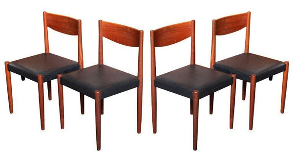 4 Poul Volther for Frem Rojle Mid Century Modern Teak Chairs REFINISHED REUPHOLSTERED - Mid Century Modern Toronto