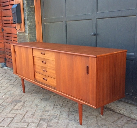 REFINISHED Mid Century Modern Teak Sideboard TV Console 6 ft - Mid Century Modern Toronto