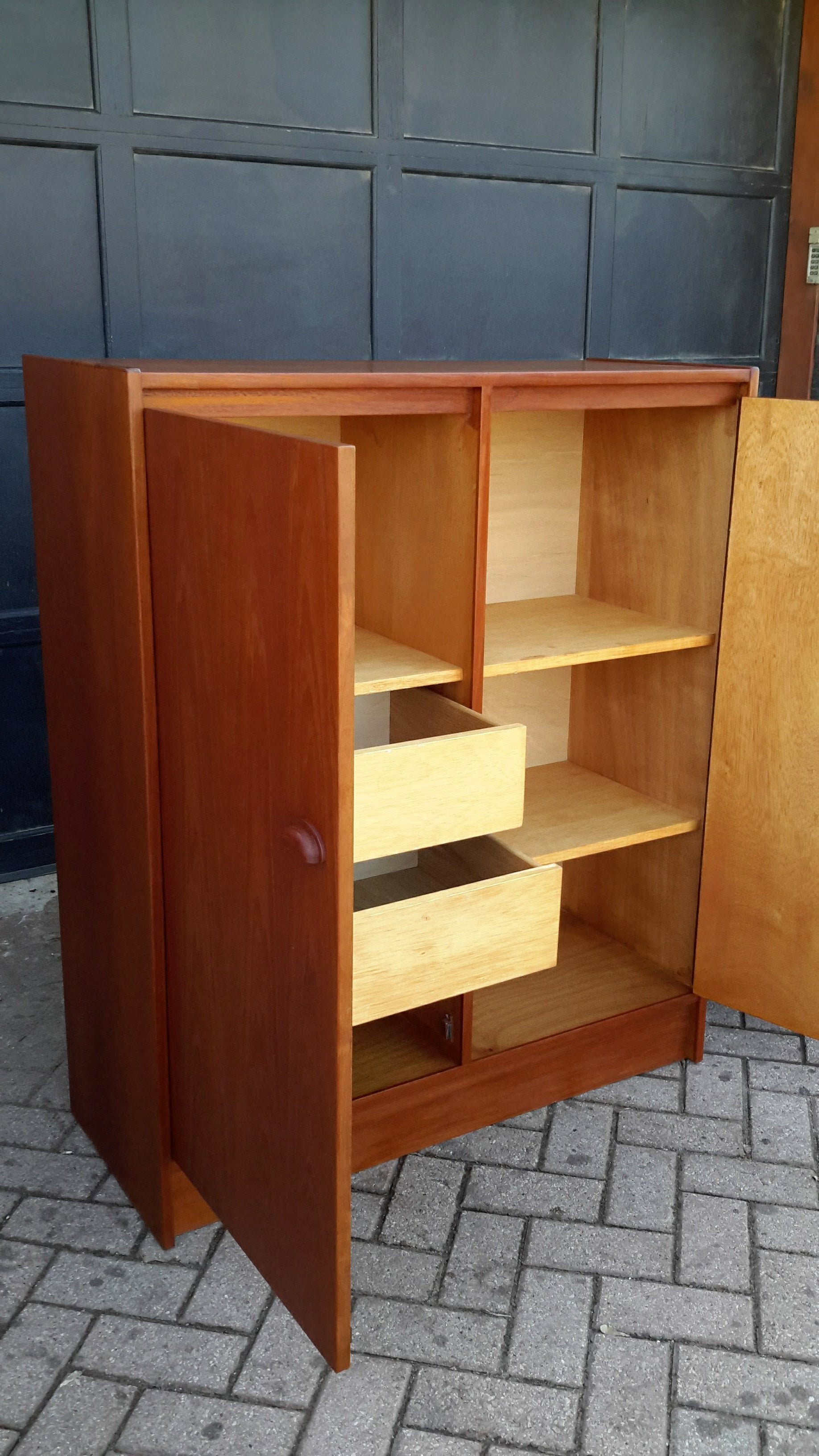 REFINISHED MCM Teak Dresser, Wardrobe, Queen Bed with floating Night Stands - Mid Century Modern Toronto