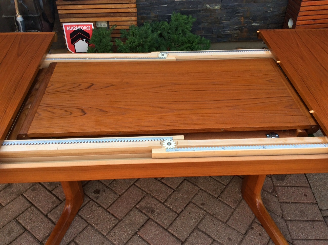 Large Mid Century Modern Teak Dining Table with 2 Leaves- REFINISHED - Mid Century Modern Toronto