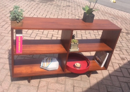 REFINISHED MCM  Teak Divider Bookcase 48" - Mid Century Modern Toronto