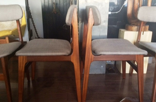 4 Danish MCM Solid Teak Chairs REUPHOLSTERED $195 each - Mid Century Modern Toronto