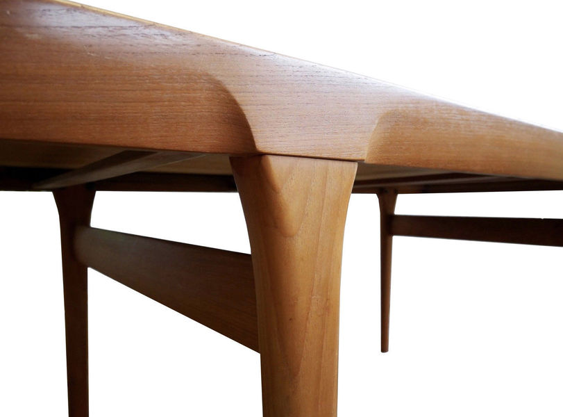 Sold***REFINISHED Danish MCM Teak Draw Leaf Table by Ib Kofod-Larsen for Faarup, 6 ft- 98