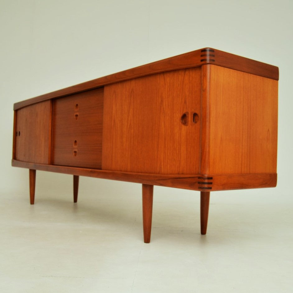 REFINISHED Danish Mid Century Modern Teak Sideboard by H.W. Klein for Bramin 88"