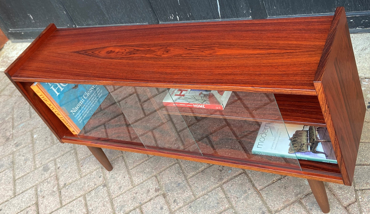 RESTORED Danish MCM Rosewood Bookcase Display w finished back 47.25