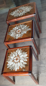 REFINISHED Danish MCM Rosewood nesting tables, set of 3, Perfect 3