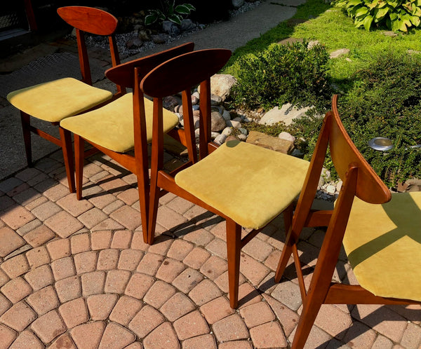 Set of 4 Danish Mid Century Modern Solid Teak Dining Chairs REUPHOLSTERED - Mid Century Modern Toronto