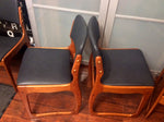Set of 4 Mid Century Modern Danish Solid Teak Chairs REUPHOLSTERED with sleigh legs - Mid Century Modern Toronto 3