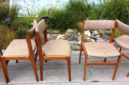 6 Anderstrup Danish Mid Century Modern Teak Dining Chairs REFINISHED REUPHOLSTERED - Mid Century Modern Toronto