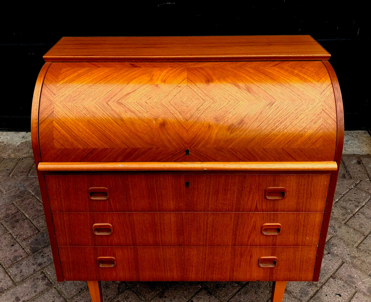 MCM Egon Ostergaard Teak Roll Top Secretary Desk Dresser - Mid Century Modern Toronto